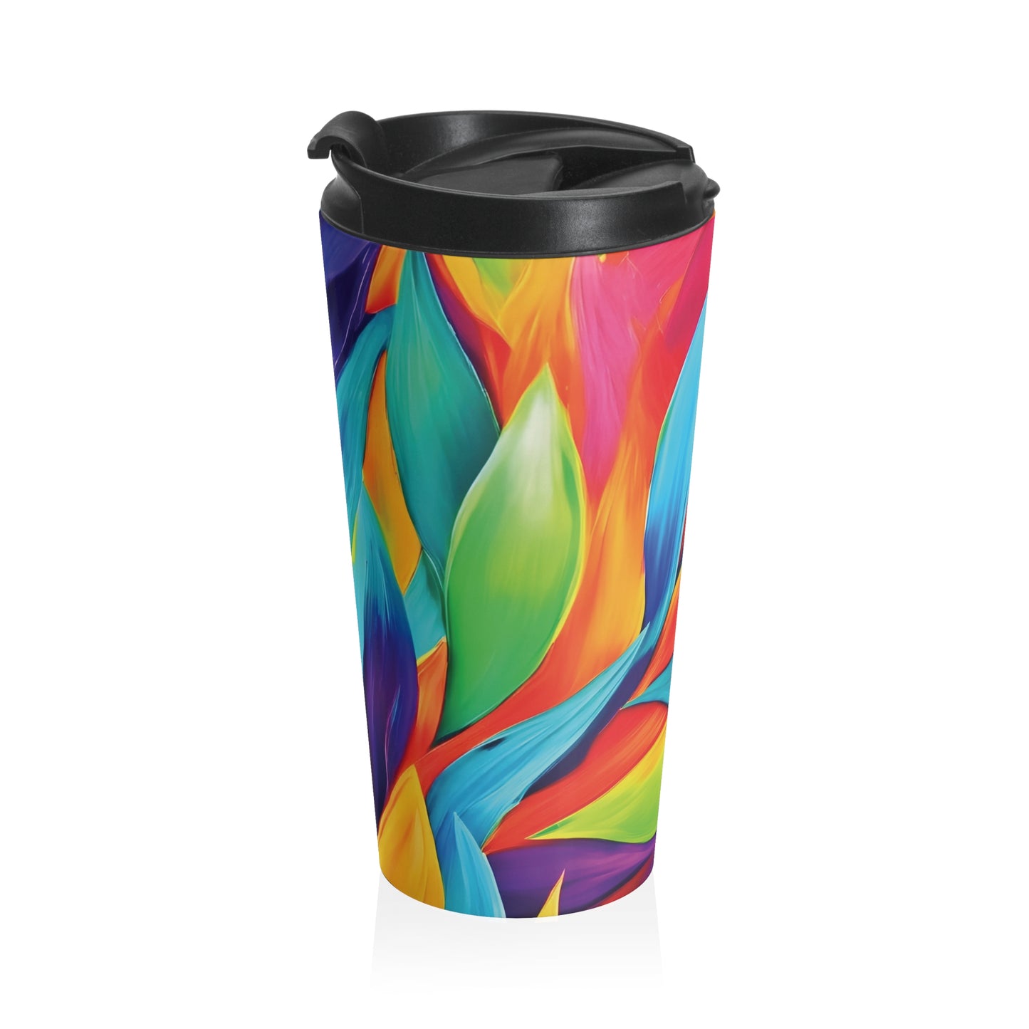 Colorful Abstract Petals Stainless Steel Travel Mug