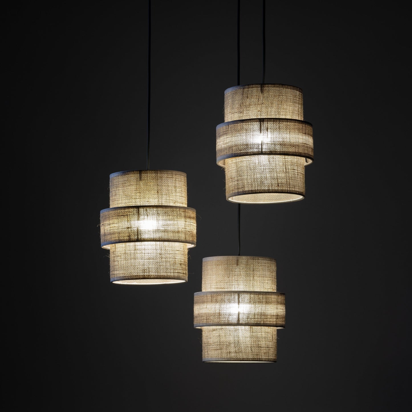 CALISTO JUTE Natural Pendant Lamp 3 - AURABAGS SHOP