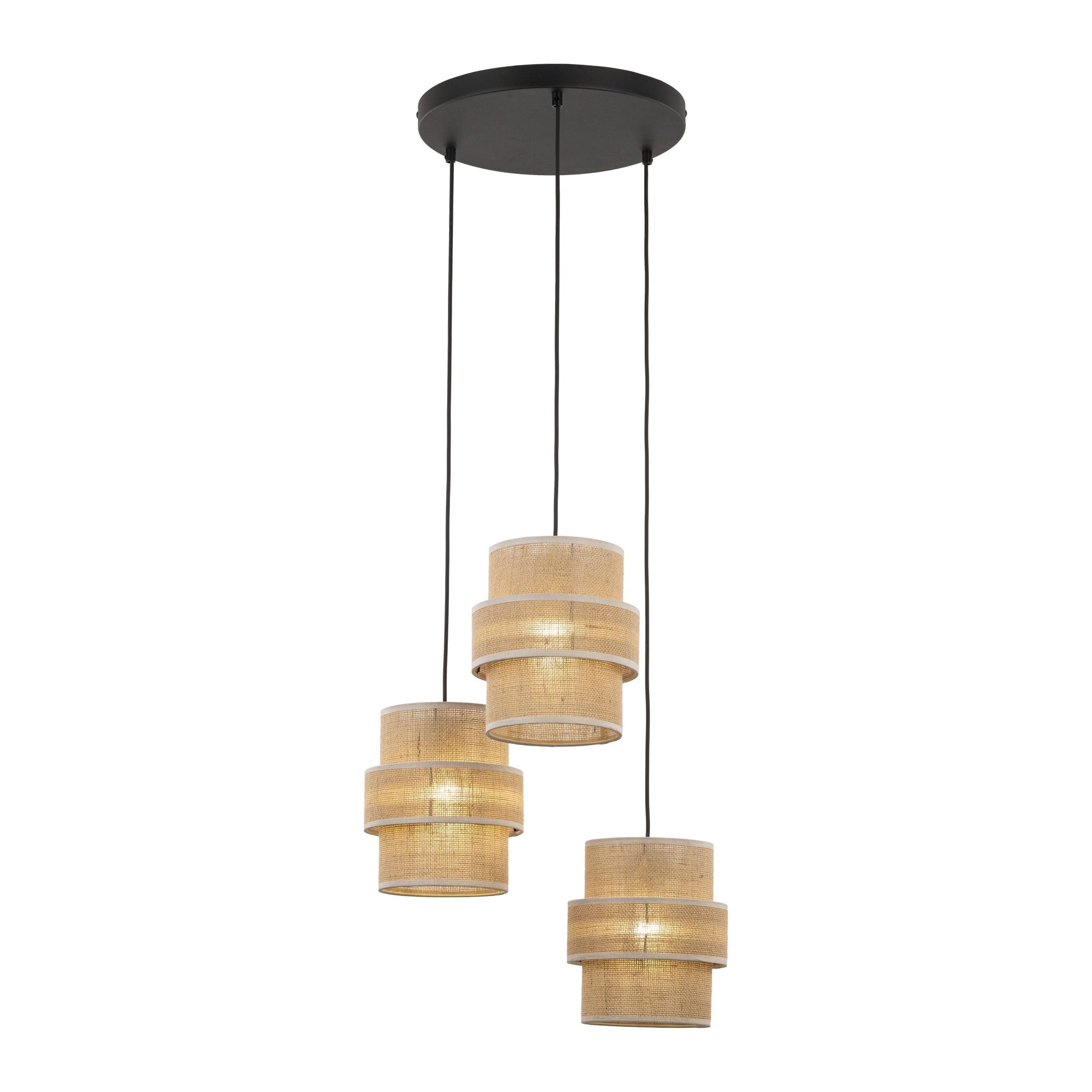 CALISTO JUTE Natural Pendant Lamp 3 - AURABAGS SHOP