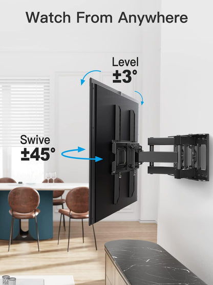 Pipishell Full Motion TV Wall Mount for 26-74 inch TVs, up to 99lbs Max VESA 400x400mm, Wall Mount TV Bracket with Articulating Swivel Extension Tilting Leveling for LED LCD OLED 4K Flat Curved Screen 🍁 All In One Marketplace Canada