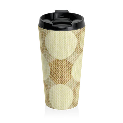 Cream & Beige Retro Polka Dot Stainless Steel Travel Mug