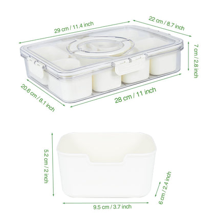 Snackle Box Container with Lid & Handle, Airtight Divided Snack Organizer, Portable Charcuterie Board for Travel, Road Trips, Picnic, Fruits, Veggies, Candy & Nuts, 2 Pack 🍁 All In One Marketplace Canada