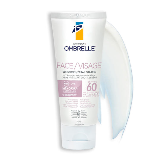 Garnier Ombrelle Ultra Light Face Sunscreen Lotion SPF 60, Broad Spectrum UVA/UVB Very High Protection, For Sensitive Skin, Travel size, Non-Greasy, Non-Sticky, Water Resistant, 75ml 🍁 All In One Marketplace Canada