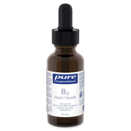 Pure Encapsulations B12 Liquid - B12 as Methylcobalamin - For Energy Metabolism & Red Blood Cell Formation - Liquid Drops - 30 mL 🍁 All In One Marketplace Canada
