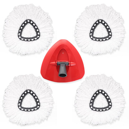4Pcs Spin Mop Head Refills + 1 Mop Holder for Vileda, fit O-Cedar Spin Mop, Easy Wring Mop Replacement, Microfiber Triangle Replacement Pads, White Color (Pack4 * 1) 🍁 All In One Marketplace Canada