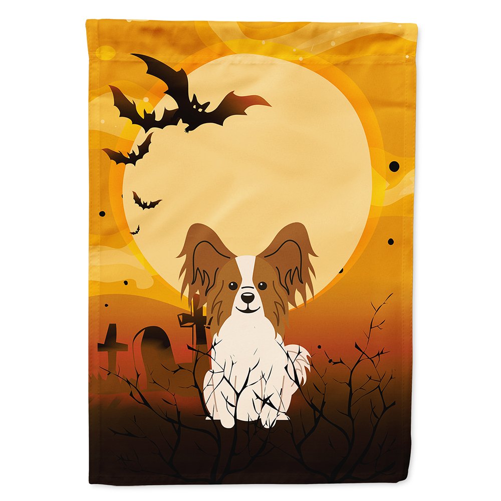 Caroline's Treasures BB4344CHF Halloween Papillon Red White Flag Canvas House Size, Large, Multicolor