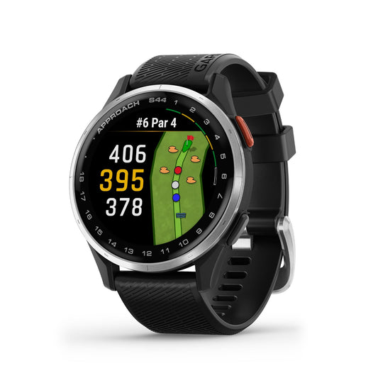 Garmin Approach S44, Essential Golf GPS Smartwatch, AMOLED Display, On-Course Features, Silver Aluminum Bezel with Black Silicone Band 🍁 All In One Marketplace Canada