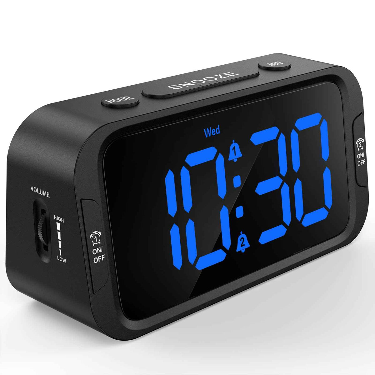 Odokee Digital Dual Alarm Clock for Bedroom, Easy to Set, 0-100% Dimmer, USB Charger, 5 Sounds Adjustable Volume, Weekday/Weekend Mode, Snooze, 12/24Hr, Battery Backup, Compact Clock for Bedside(Blue) 🍁 All In One Marketplace Canada