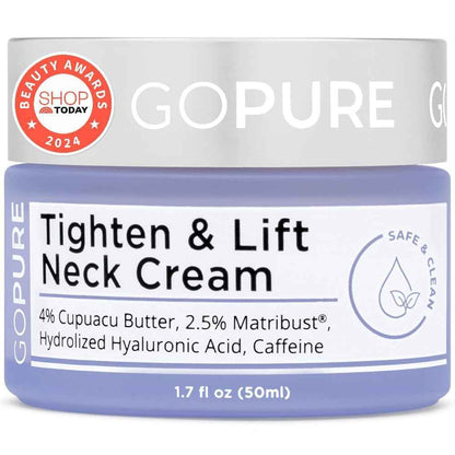 goPure Tighten & Lift Neck & Chest Moisturizer Cream for Visibly Firming, Tightening and Lifting Wrinkles & Crepey Skin, 1.7oz 🍁 All In One Marketplace Canada
