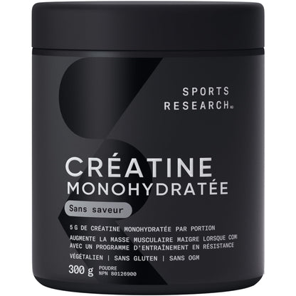 Sports Research® Creatine Monohydrate - Pure Micronized Creatine Monohydrate Powder - Improves strength, power, and performance for Women and Men | Non-GMO 60 Servings 🍁 All In One Marketplace Canada