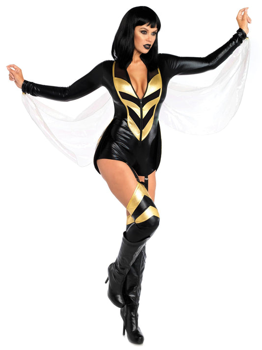 Leg Avenue Women's Hornet Honey Halloween Costume, Multi, Large