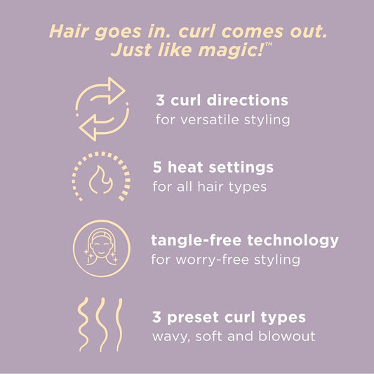 Conair CD1032C Curl Secret 1 ¼ inch Barrel Auto Hair Curler - 3 curl directions - Medium to Long Hair Lengths produces wavy, soft or blowout curls, All hair types, Dual Voltage for Worldwide Travel 🍁 All In One Marketplace Canada