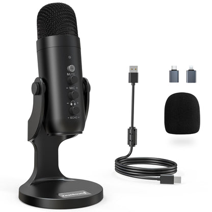 ZealSound Podcast Microphone for PC, Noise Cancellation USB Mic with Gain, Volume Adjustment & Mute Button, Monitoring & Echo, for YouTube, TikTok, Podcasting, Streaming, iPhone, iPad, Android, Mac 🍁 All In One Marketplace Canada