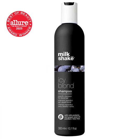 milk_shake Icy Blond Shampoo | Award Winning Shampoo with Black Pigment to Cool Brassy Tones and Enhance Platinum Blonde Hair | Ideal for Maintaining Icy, Ash-Toned Color | 10.1 fl oz (300 ml) 🍁 All In One Marketplace Canada