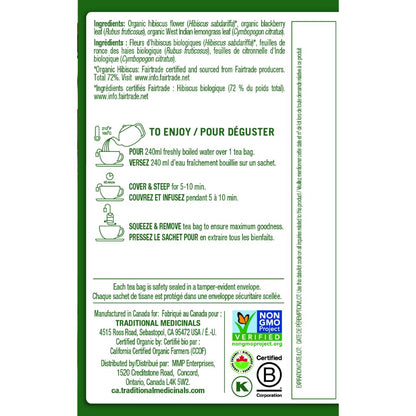 Traditional Medicinals - Organic Hibiscus Herbal Tea (Pack of 6) - Fair Trade Ingredients - Tart, Tangy and Fruity - 96 Tea Bags Total 🍁 All In One Marketplace Canada