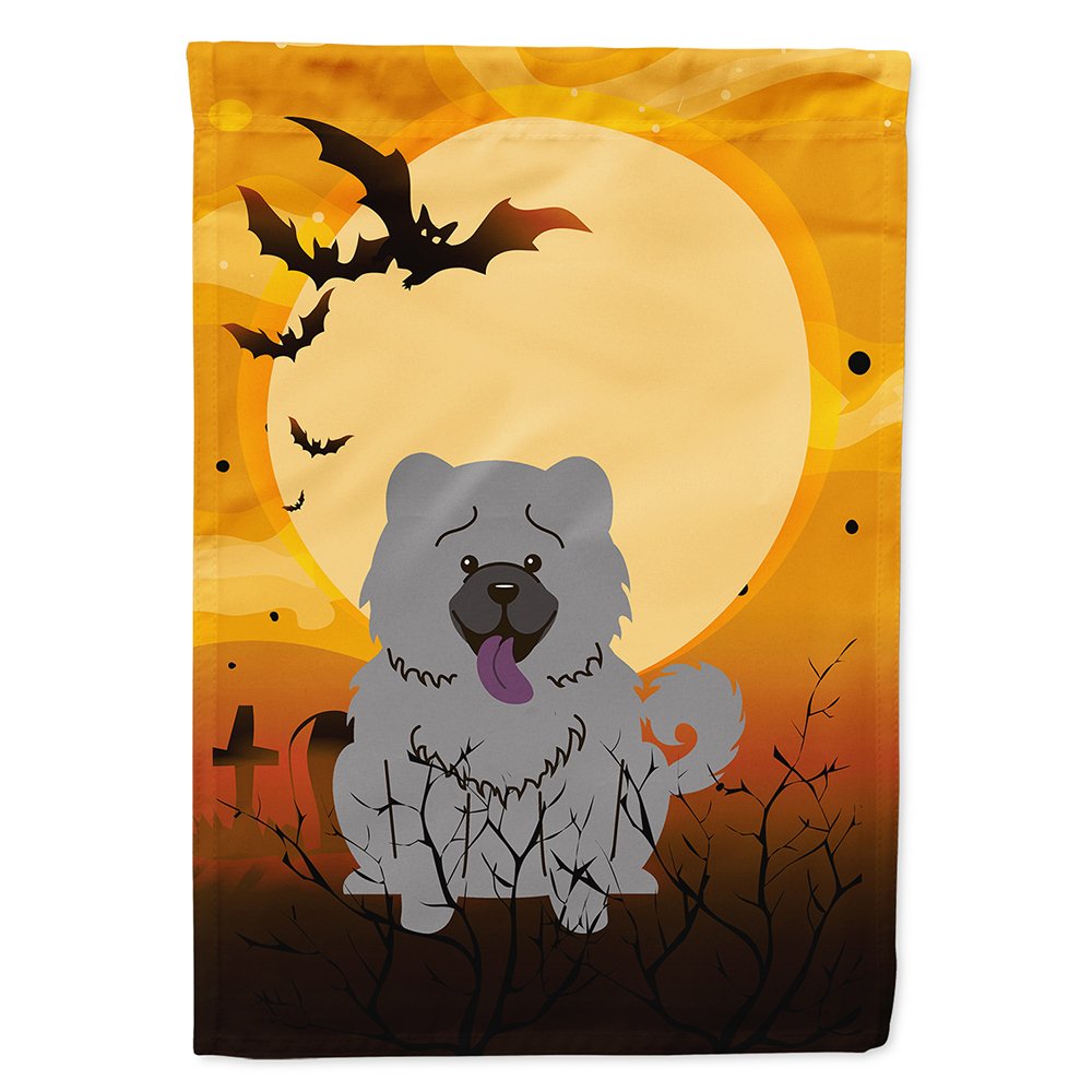 Caroline's Treasures BB4405CHF Halloween Chow Chow Blue Canvas House Size Flag, Large, Multicolor