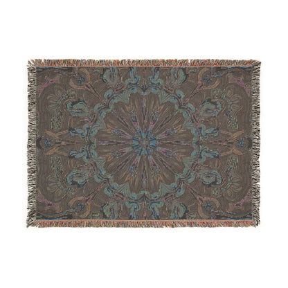 Bohemian Mosaic Woven Blanket — Vintage Tile Medallion Blanket Throw