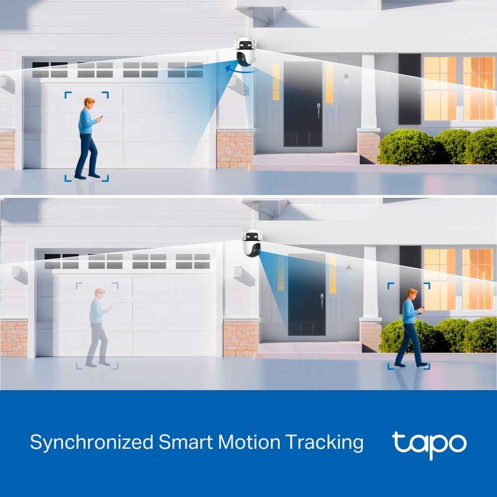 Tapo Outdoor Dual-Lens Wi-Fi Security Camera, 2K 3MP Pan/Tilt, AI Detection, 165° Wide-Angle + Telephoto Lens, Night Vision, 2-Way Audio, Ethernet Support, Works with Alexa & Google Home (Tapo C545D) 🍁 All In One Marketplace Canada