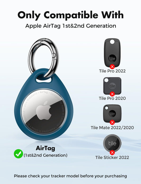 UNBREAKcable Holder for Apple AirTag - 4 Pack [Fit Tightly Design] [Easy to Install] [Hold Air Tag Securely] Waterproof TPU Shell Protective Case with All Metal Keychain Key Ring Clip 🍁 All In One Marketplace Canada