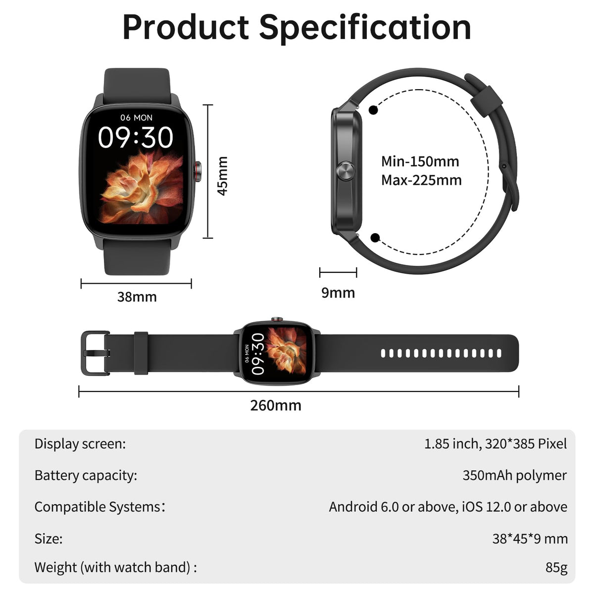 Smart Watch for Men Women, Bluetooth Call Smartwatch with AI Voice, 1.85" HD DIY Dial Fitness Watch, Heart Rate/SpO2/Steps/Sleep Monitor, 100+ Sports Modes, IP68 Waterproof Watch for Android iOS 🍁 All In One Marketplace Canada