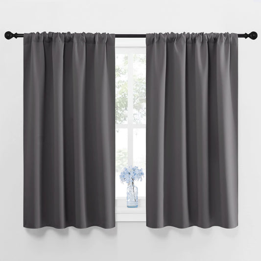 NICETOWN Blackout Kitchen Curtains 45 Inches Long, W42 x L45, Grey 🍁 All In One Marketplace Canada