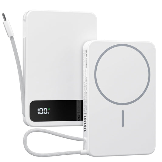 Magnetic Power Bank, 10,000mAh Wireless Portable Charger for Mag-Safe 15W Fast Charging, Battery Pack with USB-C/Lightning Cable 22.5W in/Out for iPhone 17/16/15/14/13/12 Series, AirPods & More 🍁 All In One Marketplace Canada