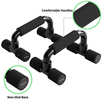 Readaeer Push Up Bars Gym Exercise Equipment Fitness 1 Pair Pushup Handles with Cushioned Foam Grip and Non-Slip Sturdy Structure Push Up Bars for Men & Women（Black） 🍁 All In One Marketplace Canada