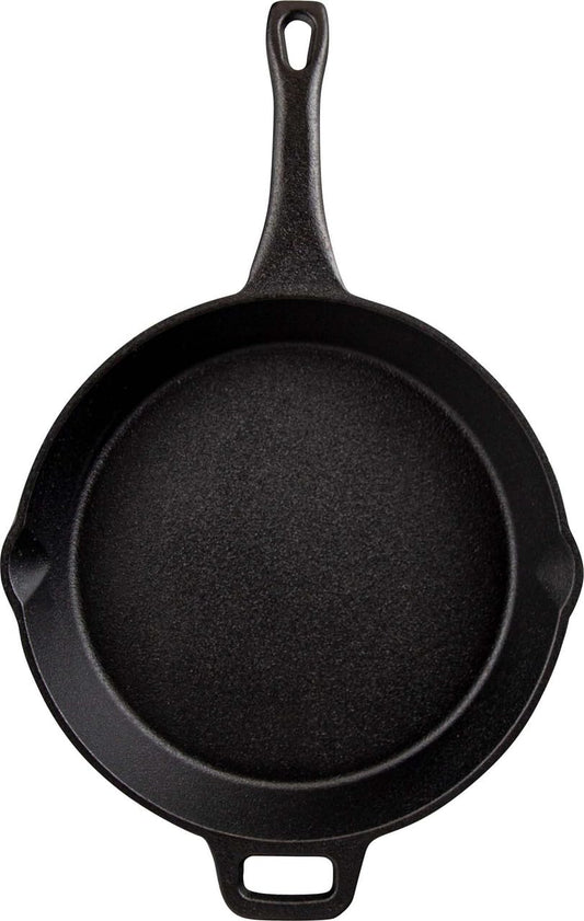 Coghlan's Cast Iron Skillet – 10.1-Inch Pre-Seasoned Frying Pan with Dual Pour Spouts & Helper Handle for Campfire Cooking, Stove, Grill, or Oven – Durable Outdoor Cookware 🍁 All In One Marketplace Canada