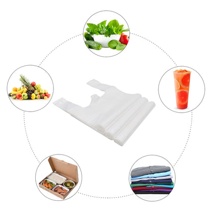 T Shirt Bags Plastic Grocery Bags with Handles for Merchandise and Supermarket, Bolsas De Plastico Para Negocio, 12 x 20 Inch (White, 200Pcs) 🍁 All In One Marketplace Canada