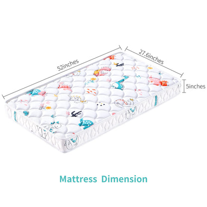 Premium Dual-Sided Crib & Toddler Mattress, Hypoallergenic, 5" Firm Soft Crib Mattress, Non-Toxic - Fits Standard Cribs & Toddler Beds 🍁 All In One Marketplace Canada