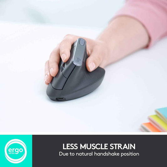 Logitech MX Vertical Wireless Mouse – Ergonomic Design Reduces Muscle Strain, Move Content Between 3 Windows and Apple Computers, Rechargeable, Graphite 🍁 All In One Marketplace Canada