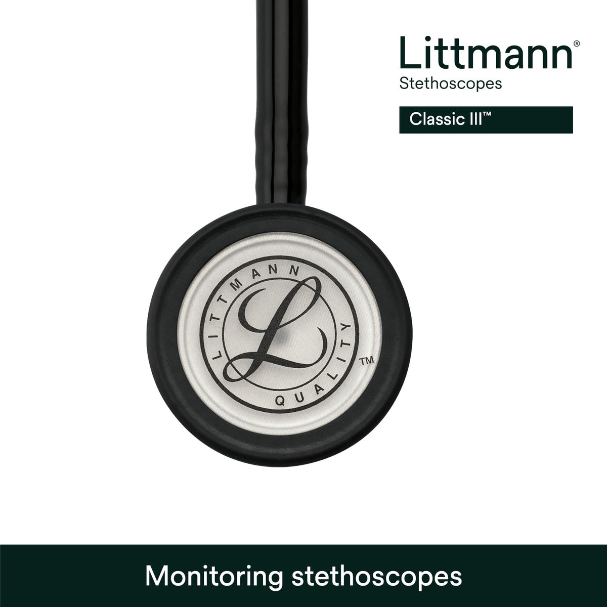 3M Littmann Classic III Monitoring Stethoscope, 5620, More Than 2X as Loud*, Weighs Less**, Stainless Steel Chestpiece, 69 cm (27") Black Tube 🍁 All In One Marketplace Canada