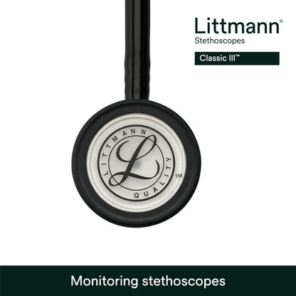 3M Littmann Classic III Monitoring Stethoscope, 5620, More Than 2X as Loud*, Weighs Less**, Stainless Steel Chestpiece, 69 cm (27") Black Tube 🍁 All In One Marketplace Canada