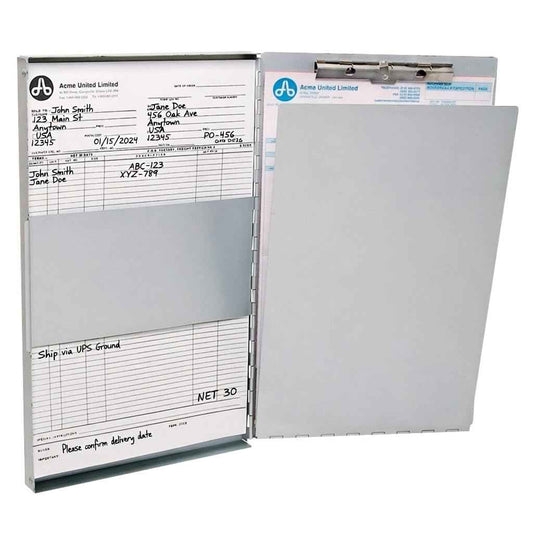 Westcott Side-Hinged Sheet Holder, Letter Size (9" x 12"), Durable Aluminum Clipboard Folder with Steel Clips, 30-Page Capacity, Secure Document Storage for Office, Field, and Industrial Use (38012) 🍁 All In One Marketplace Canada