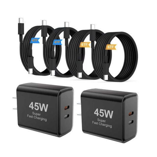 45W Type C Super Fast Charging Block,35W+10W Dual USB-C Port Charger Block with 4FT/6FT/4FT/6FT Type C Charger Cable for Samsung Galaxy S25/S24/S23/S22/S21/i Phone 17/16/15 🍁 All In One Marketplace Canada
