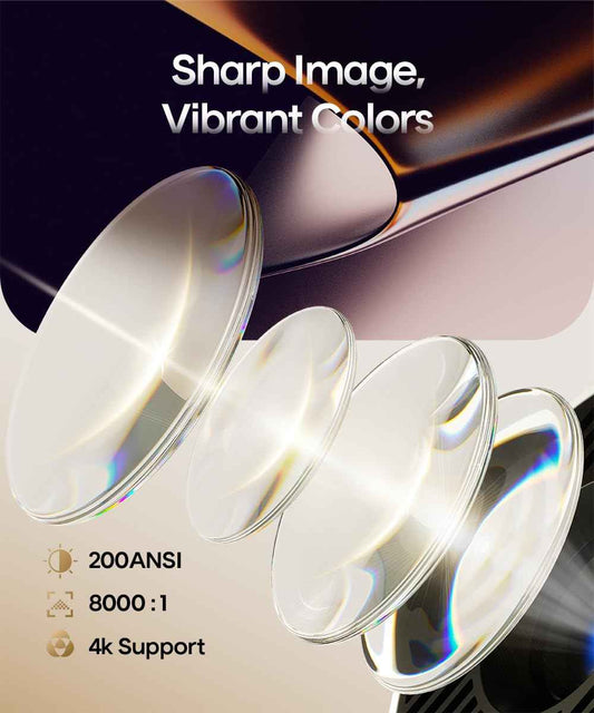 HY300PRO Mini Projector with WiFi and Bluetooth, 4K Support 200ANSI Smart Portable Projector, Auto Keystone, 180° Rotation, Home Video Projecteur for Home Bedroom Outdoor Android 14 🍁 All In One Marketplace Canada