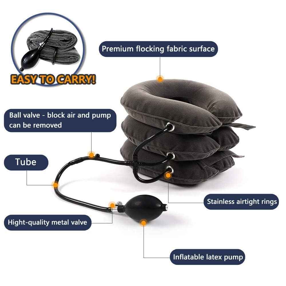 Cervical Neck Traction Device for Instant Neck Pain Relief - Inflatable & Adjustable Neck Stretcher Neck Support Brace, Neck Traction Pillow for Home Use Neck Decompression 🍁 All In One Marketplace Canada