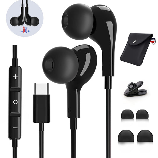 USB C Headphones for Samsung Galaxy S26 Ultra S25 S23 S22 S24 S21 A56 A55 A26 A35 A16 5G Magnetic in-Ear USB C Earbuds with Microphone Type C Earphones for iPhone 15 16 17 Pro Max Pixel 9 8 7 6 Pro 🍁 All In One Marketplace Canada