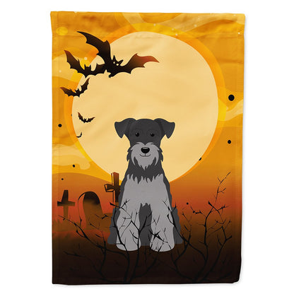 Caroline's Treasures BB4318CHF Halloween Miniature Schanuzer Black Silver Flag Canvas House Size, Large, Multicolor