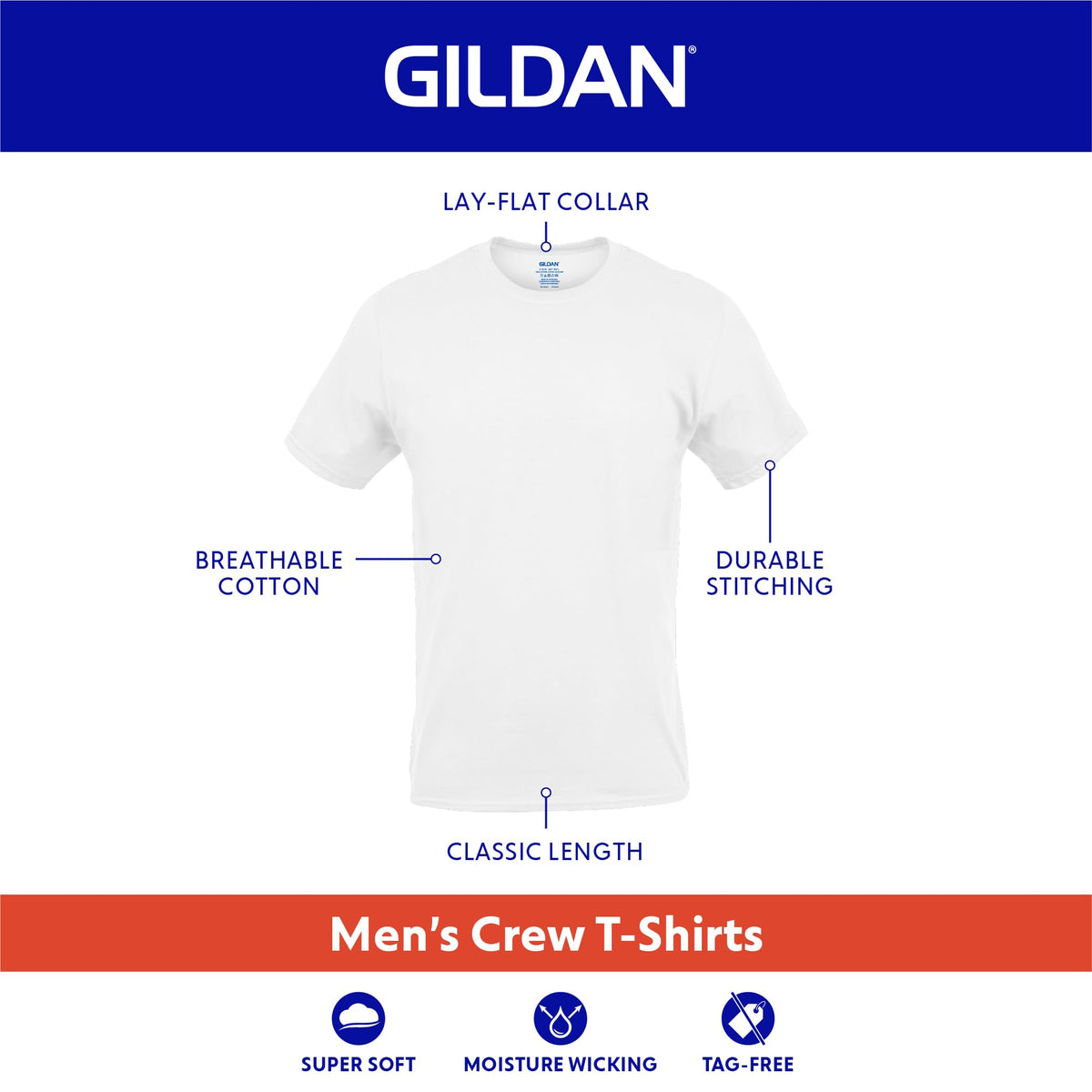 Gildan Men's Crew T-Shirts, Multipack, Style G1100, Navy/Heather Navy/Indigo Blue (5-Pack), XX-Large 🍁 All In One Marketplace Canada