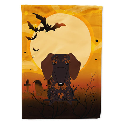 Caroline's Treasures BB4395CHF Halloween Wire Haired Dachshund Chocolate Canvas House Flag, Large, Multicolor