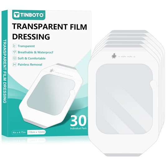 Transparent Film Dressing, 4" x 4.75" (30 Pack), Waterproof Clear Adhesive Bandages for Wound Care, IV Shield & Tattoo Aftercare 🍁 All In One Marketplace Canada