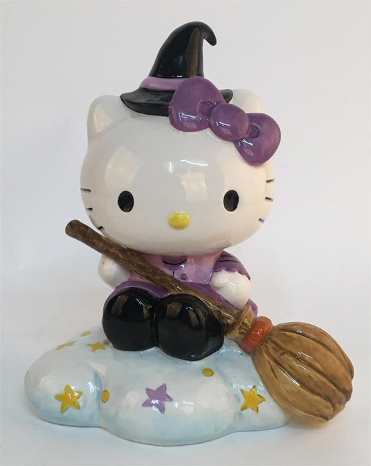 Blue Sky Clayworks Hello Kitty Flying Witch Figurine, 7-inches Height, Home Halloween Decorative Accessories, 23546