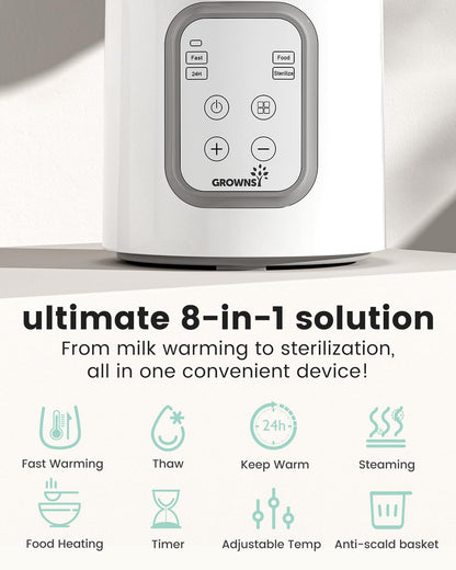 Bottle Warmer, GROWNSY 8-in-1 Fast Baby bottle Warmer with Timer LCD Display Accurate Temperature Control for Breastmilk or Formula 🍁 All In One Marketplace Canada