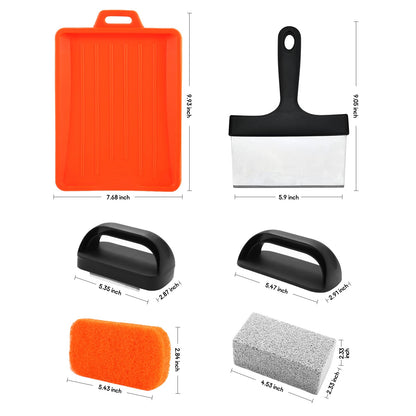 Upgraded Griddle Cleaning Kit for Blackstone 18 Pieces Flat Top Grill Accessories Cleaner Tool Set with Scraper, Heat-Resistant Silicone Spatula Mat with Hanger, Grill Brick, Scouring Pads 🍁 All In One Marketplace Canada