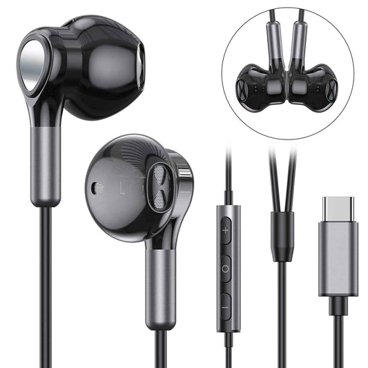 USB C Headphones for Samsung Galaxy S26 S25 S24 S23 S22 S21 S20 A56 A36 A17 A16 Wired USB C Earbuds with Microphone in-Ear USB Type C Earphones for iPhone 17 16 15 Pro Max Plus iPad Air Mini Pixel 10 🍁 All In One Marketplace Canada