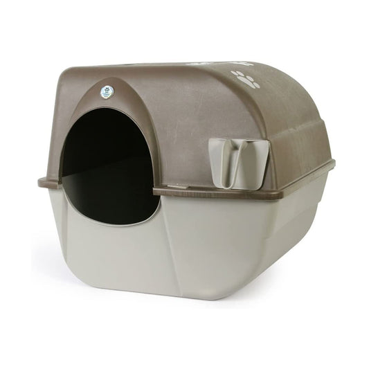 Omega Paw Self Cleaning Cat Litter Box, Roll 'N Clean Litter Box, Large Size for Large Cats and Multiple Cat Households, Brown Color, Model RA20 🍁 All In One Marketplace Canada
