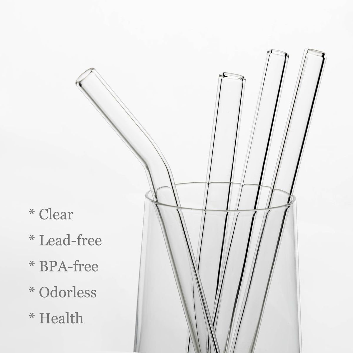 Nafender 10-Pack Glass Straws Reusable Drinking Straw Including 4 Straight and 4 Bent Straws & 2 Extra Wide Smoothie Straw with 2 Cleaning Brushes 🍁 All In One Marketplace Canada