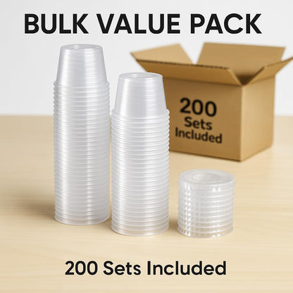 1 oz Portion Cups with Lids, 200 Sets Disposable Souffle Cups, Leak-Proof Jello Shot Cups, Clear Condiment Containers for Sauce, Dressing & Food Storage, Freezer Safe 🍁 All In One Marketplace Canada