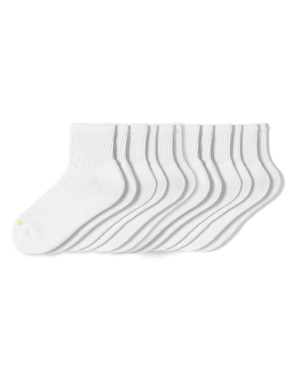 Hue Women's Mini Crew Sock 6 Pair Pack, White - 6 Pair Pack, One Size 🍁 All In One Marketplace Canada